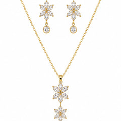 Golden Blossom Crystal Drop Set