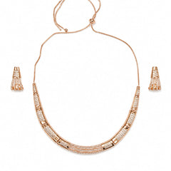 Rose Gold Radiance Crystal Necklace Set