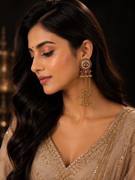 Zooni Heritage Tassel Earrings | Earrings for Women