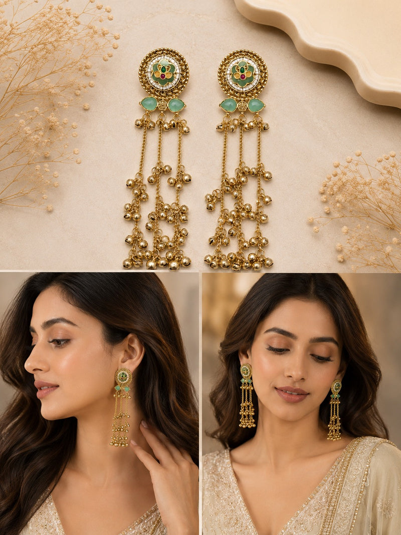 Zooni Heritage Tassel Earrings | Earrings for Women