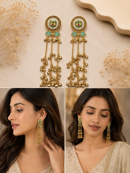 Zooni Heritage Tassel Earrings | Earrings for Women