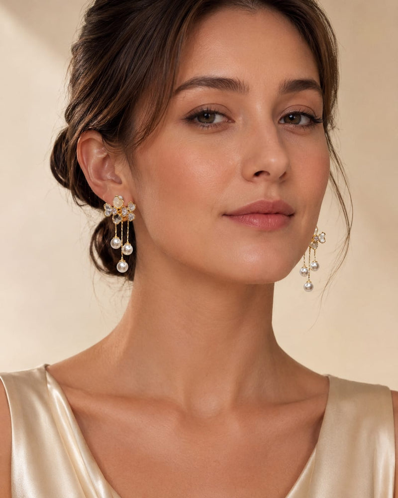 Pearl Blossom Drop Earrings | Earrings for Women
