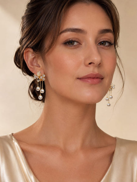 Pearl Blossom Drop Earrings | Earrings for Women