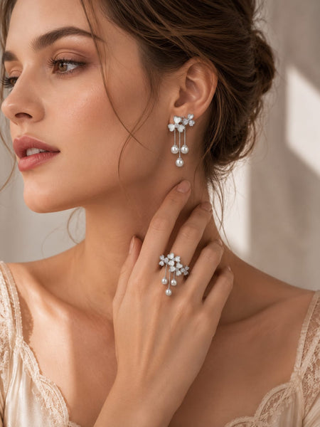 Pearl Blossom Drop Earrings | Earrings for Women
