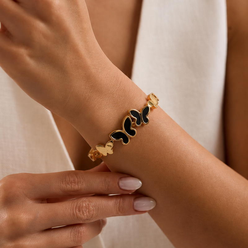 Midnight Butterfly Gold Bracelet | Bracelet for Women