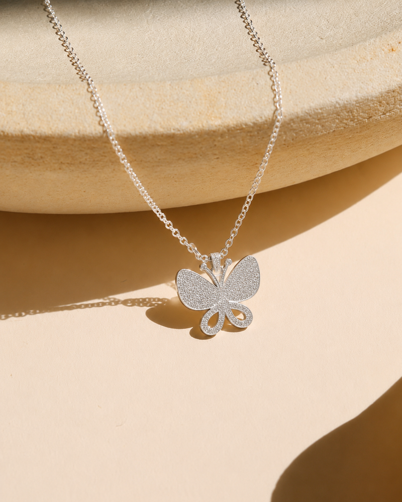 Celeste Butterfly Silver Pendant Necklace | Necklace for Women