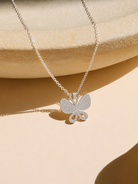 Celeste Butterfly Silver Pendant Necklace | Necklace for Women