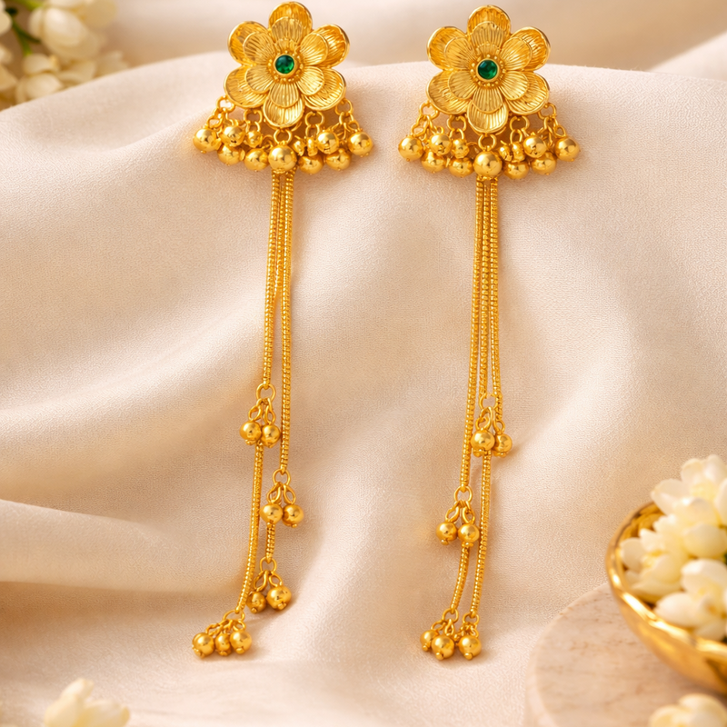 Traditional Floral Jhumka Earrings