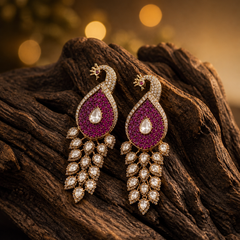 Royal Peacock Design Kundan Earrings for Women