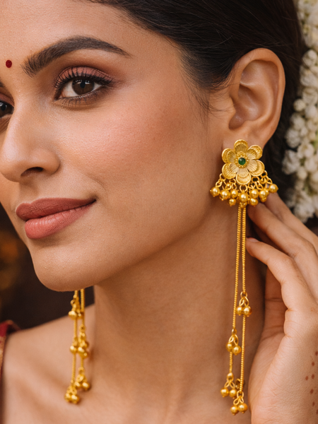 Traditional Floral Jhumka Earrings