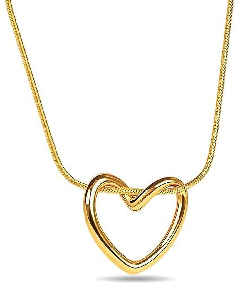 Minimalist Open Heart Pendant Necklace | Necklace for Women