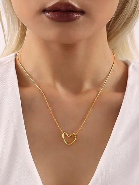 Minimalist Open Heart Pendant Necklace | Necklace for Women