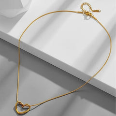 Minimalist Open Heart Pendant Necklace | Necklace for Women