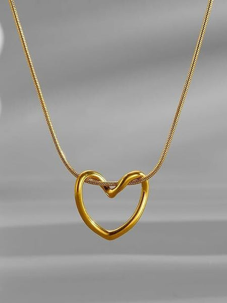 Minimalist Open Heart Pendant Necklace | Necklace for Women