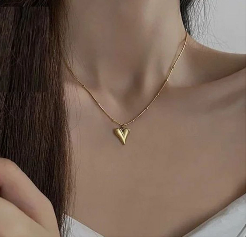 Minimalist Gold Heart Pendant Necklace | Necklace for Women