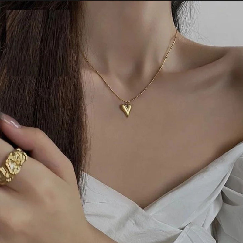 Minimalist Gold Heart Pendant Necklace | Necklace for Women